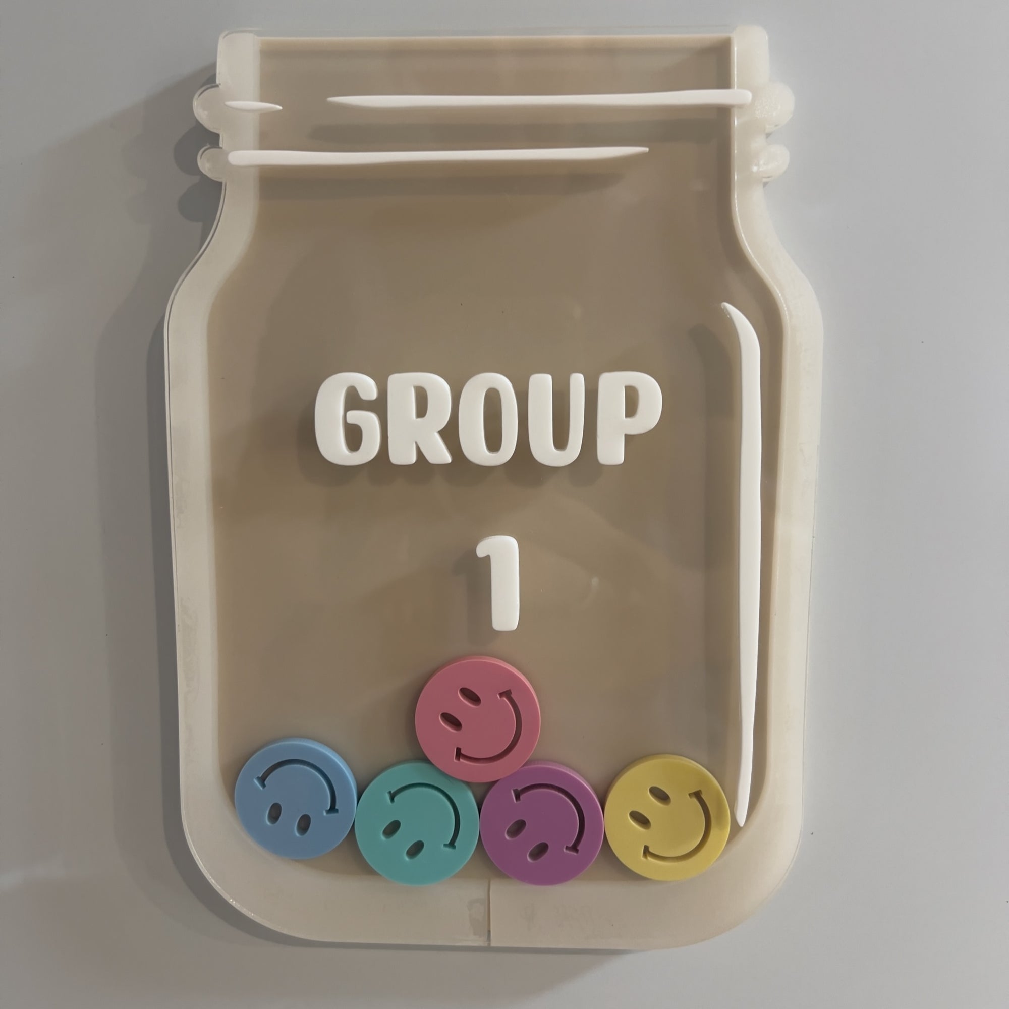 Custom Text Rewards Jar - Acrylic - 21cm x 15cm - Includes 25 Tokens