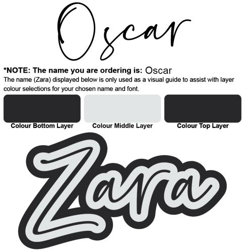 3 Layered Name Plaque