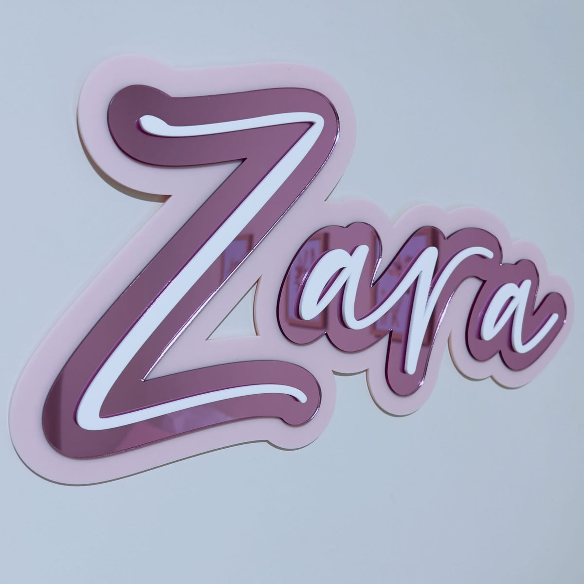 Custom Acrylic Wall Name Plaque, 3 Layer - 20cm to 60cm High